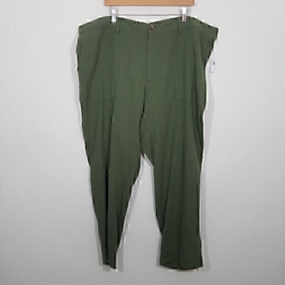 NWT Old Navy High-Rise Cotton Pants Green Plus Size 24